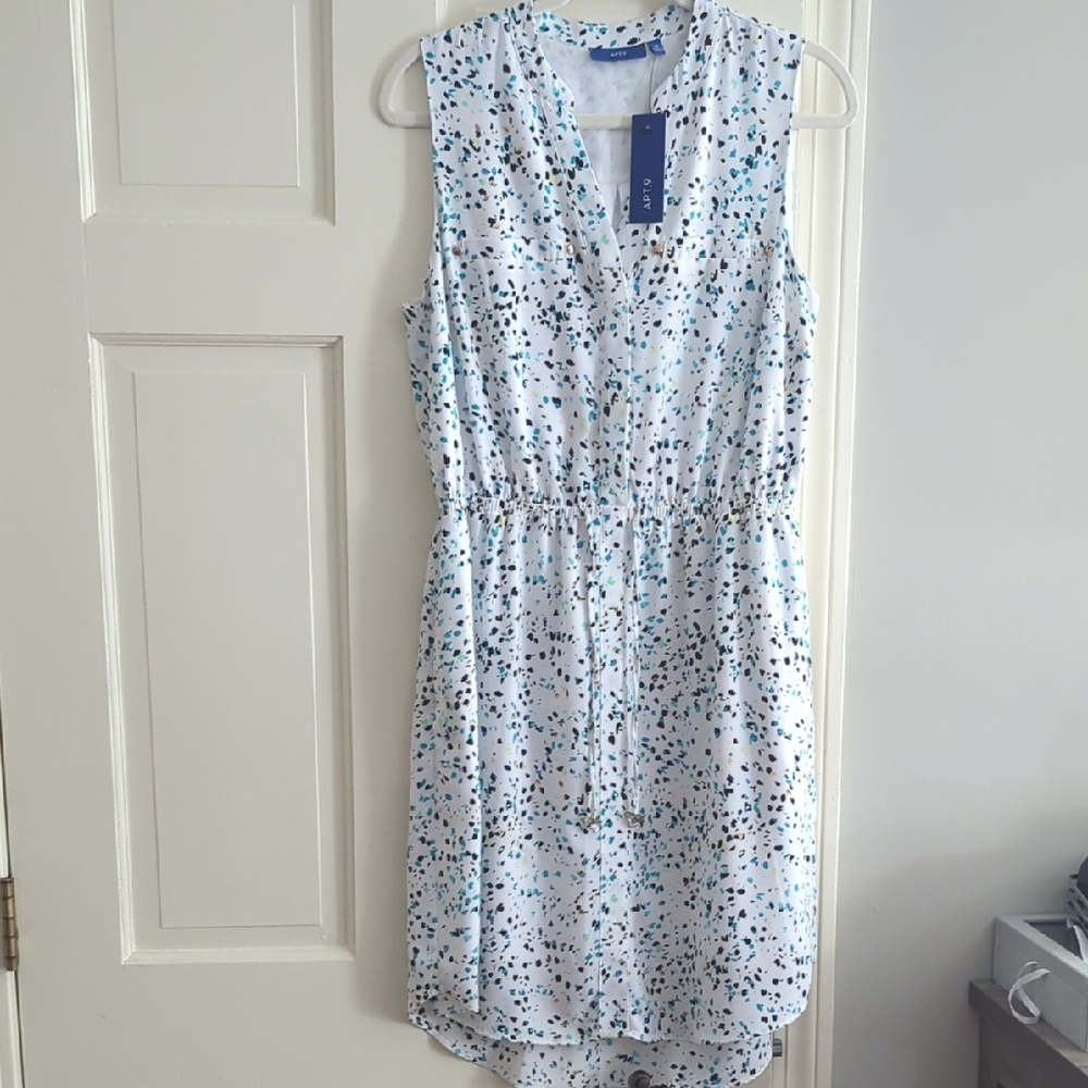 Apt. 9 High Low Sleeveless Dress in Seaglass Pattern NWT